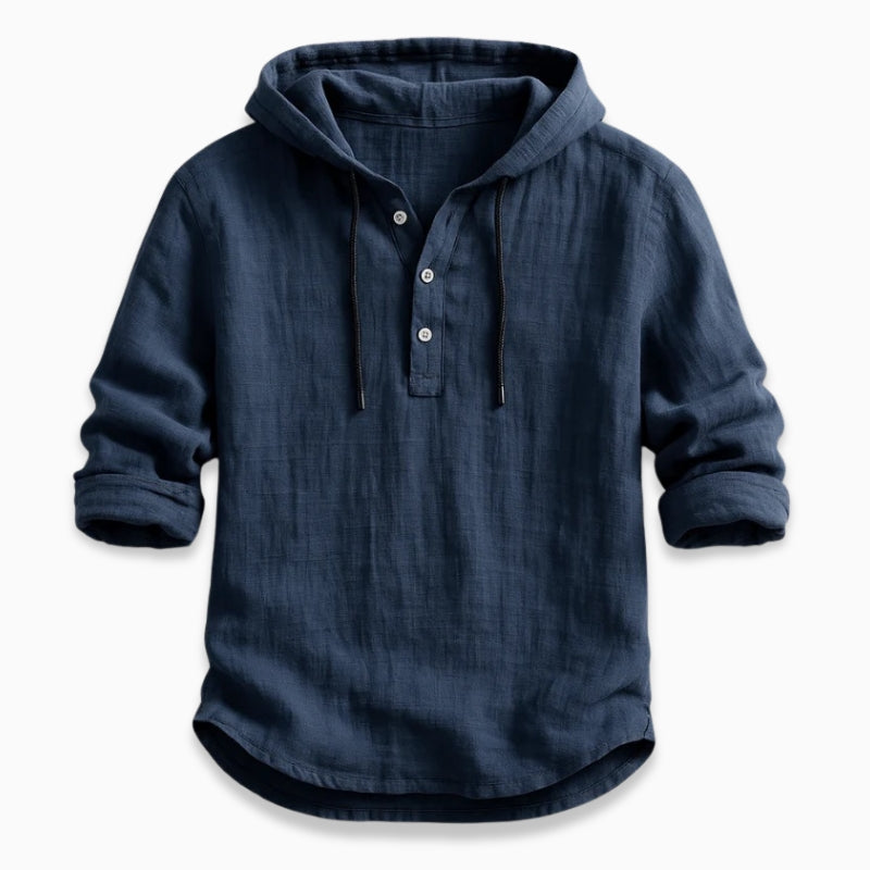 Mario Linen Hooded Shirt