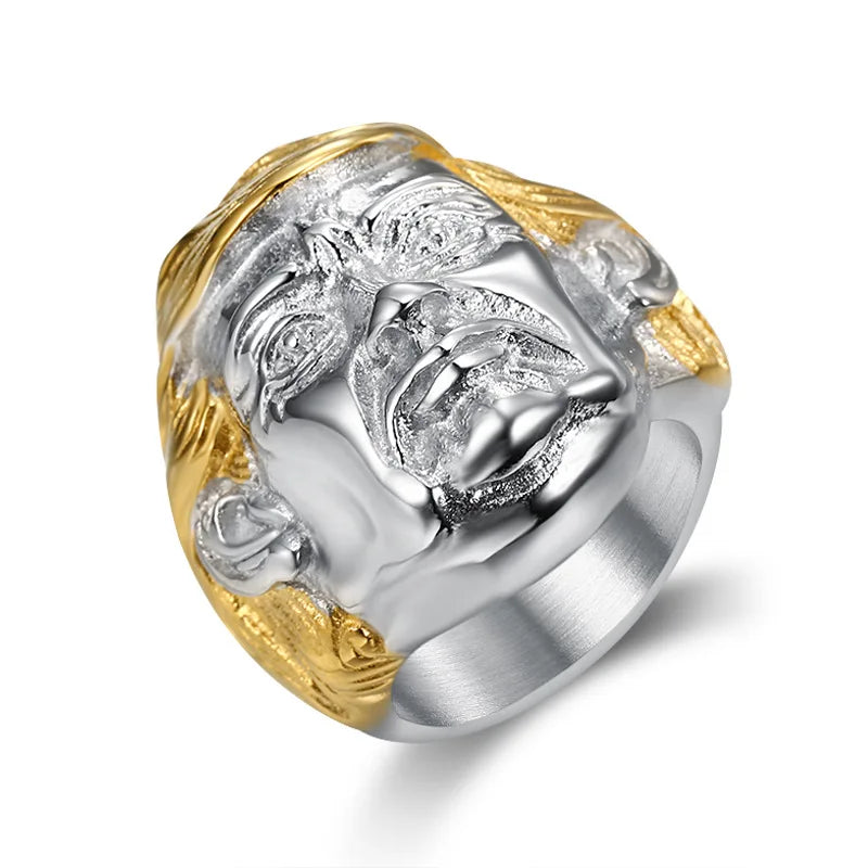 Edgy Titanium Stainless Steel Ring
