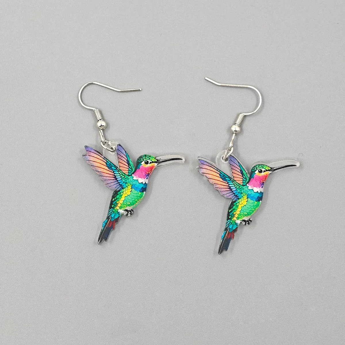 Stained Glass Hummingbird Earrings