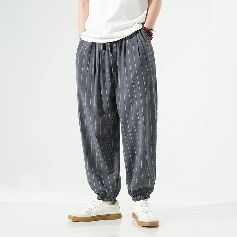 Laid-back Luxe Striped Trousers