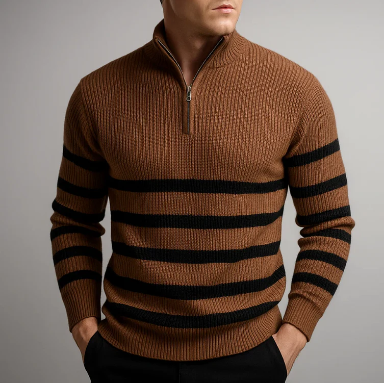 Carlier Striped Zip Sweater