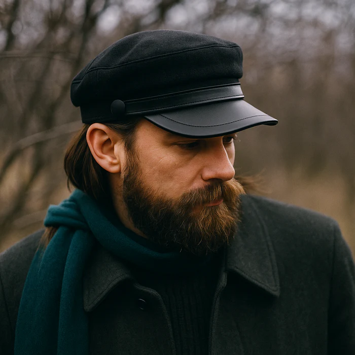 Brimset Parisian Leather Cap