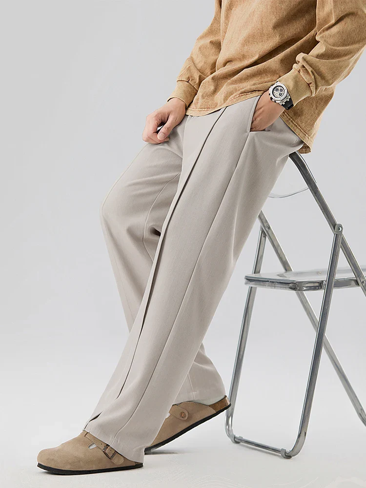 Laurent Pleated Straight Pants