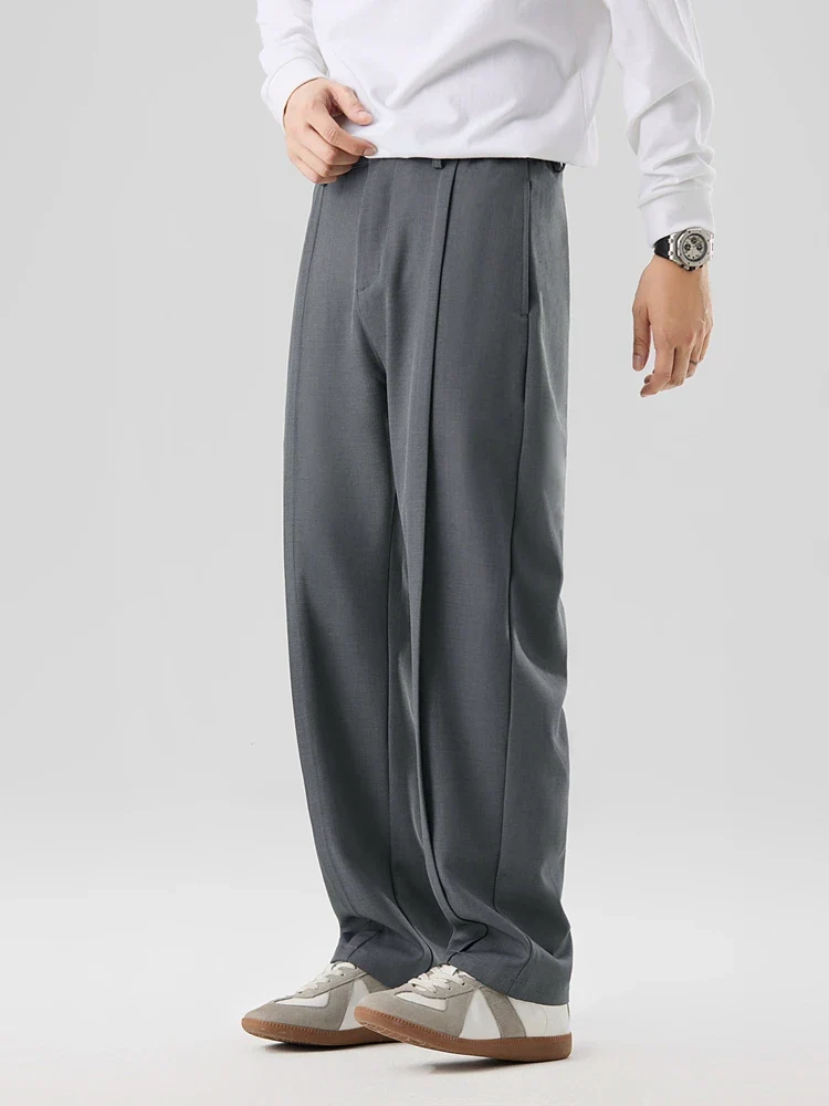 Laurent Pleated Straight Pants