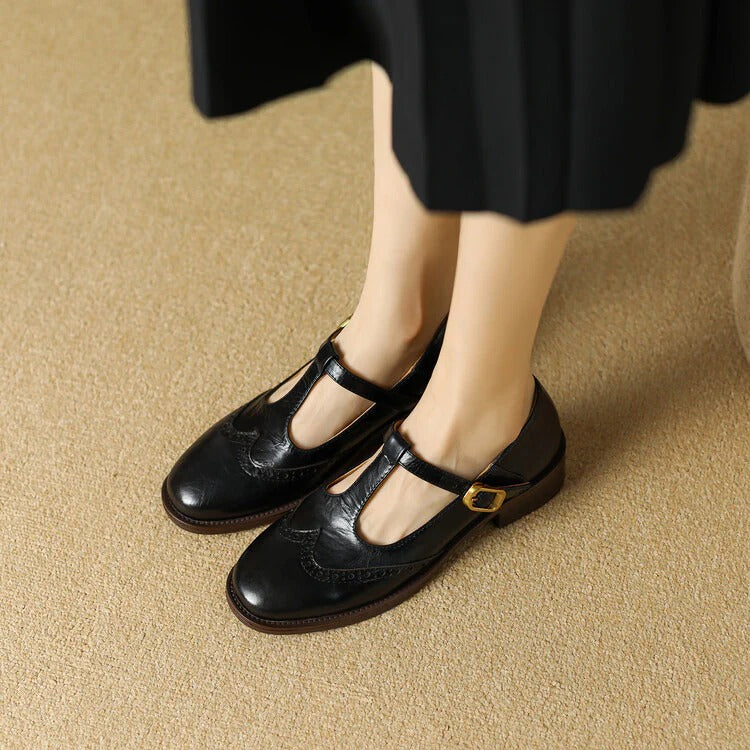 Ruelle Leather Mary Janes