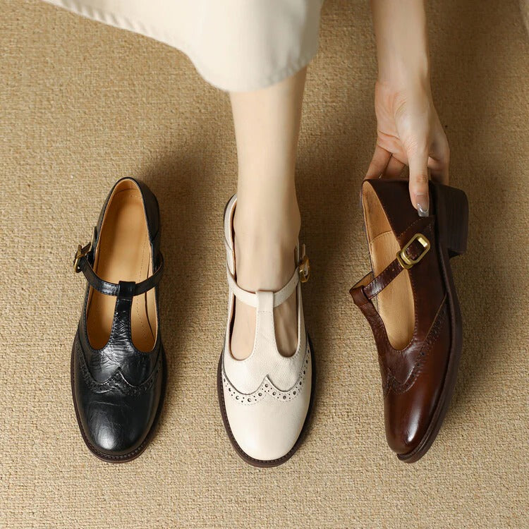 Ruelle Leather Mary Janes