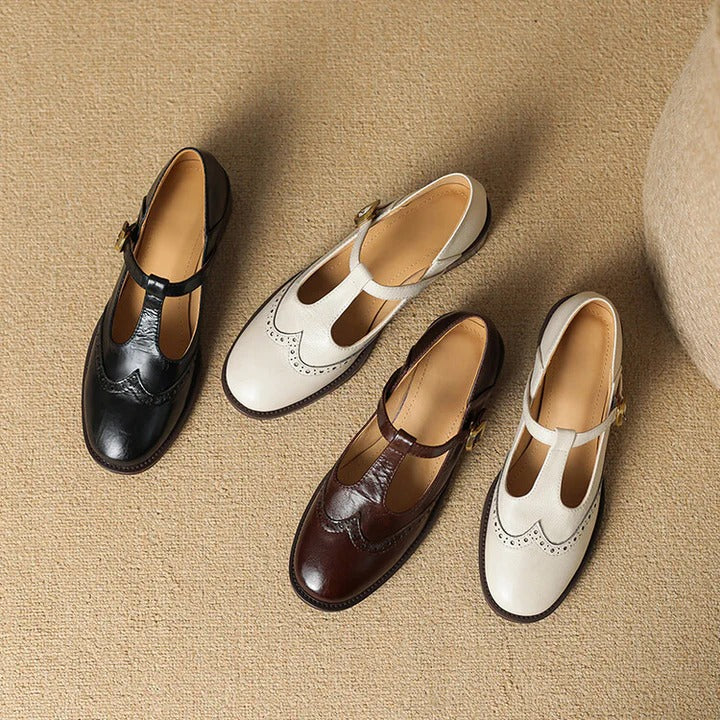 Ruelle Leather Mary Janes
