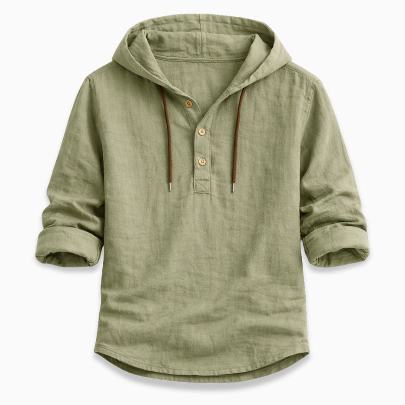 Mario Linen Hooded Shirt