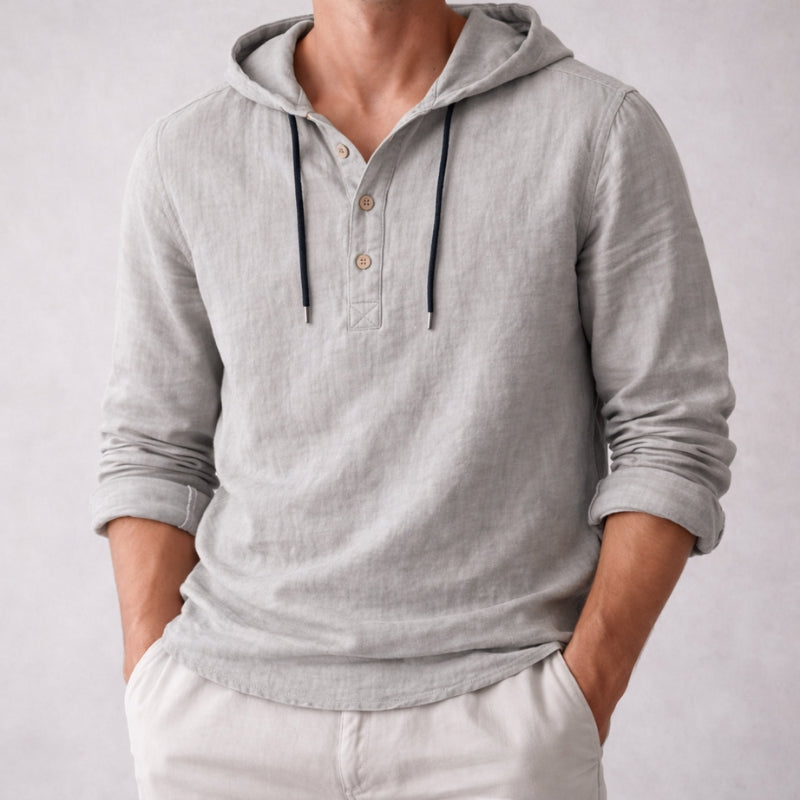 Mario Linen Hooded Shirt