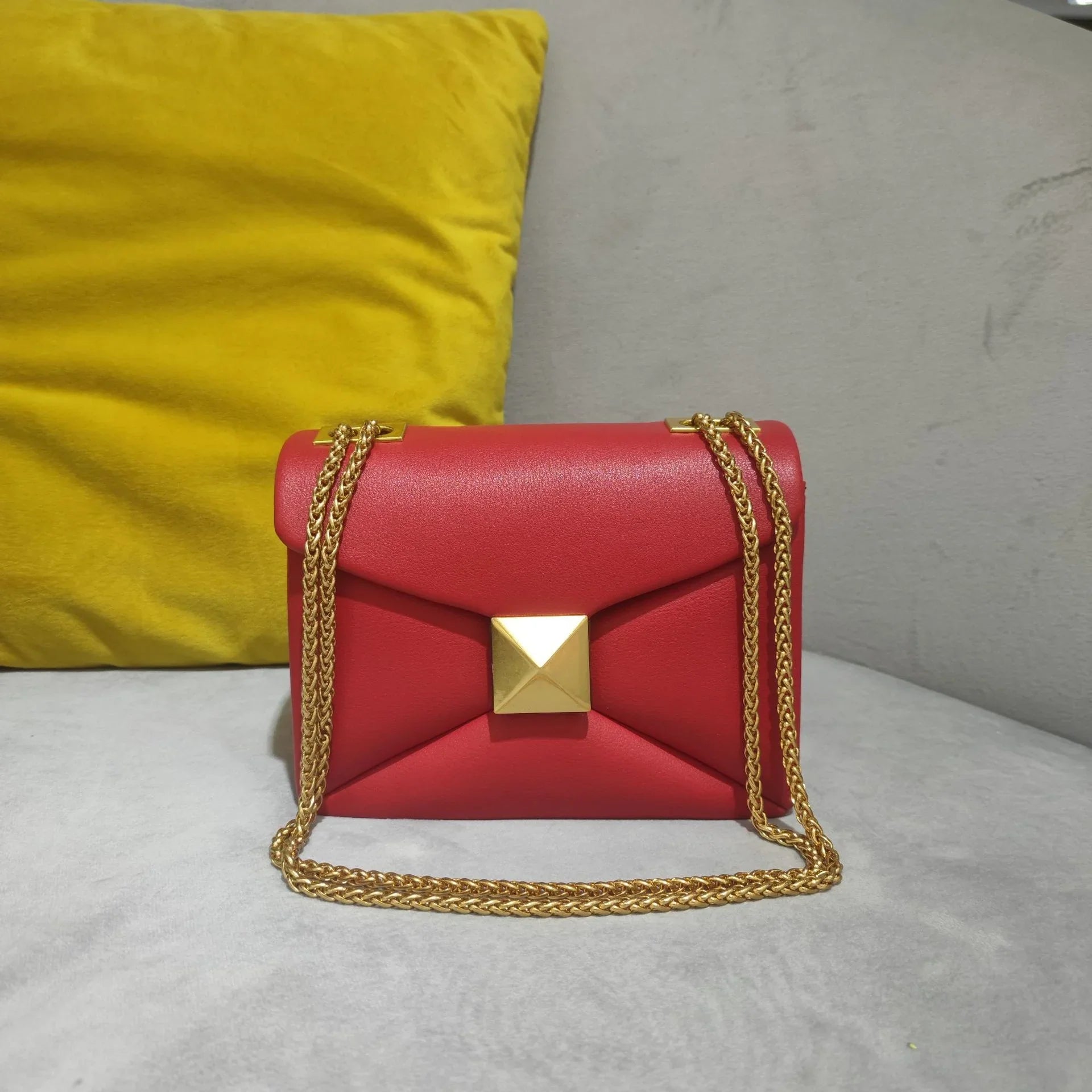 Luxe Rivet Leather Crossbody Bag