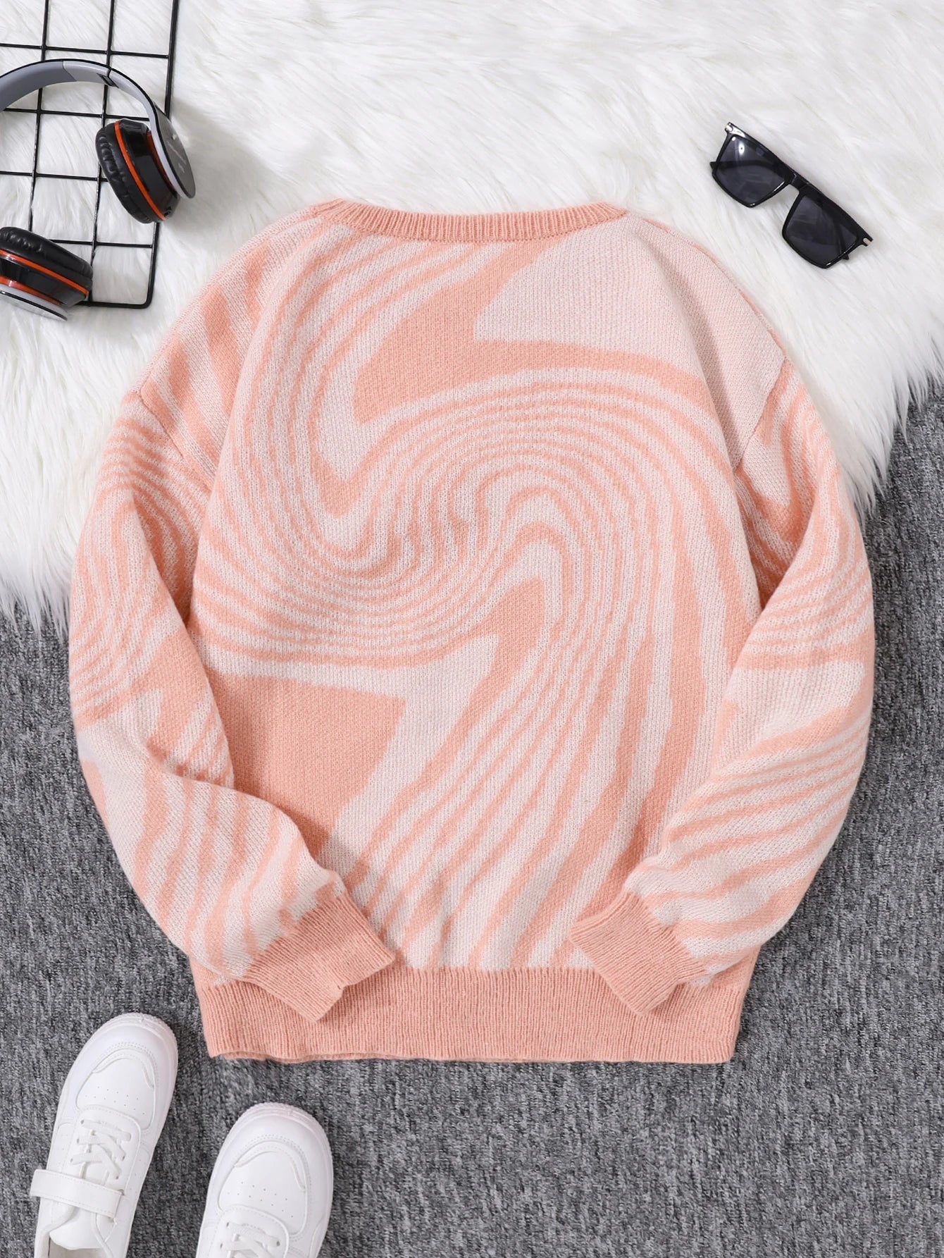 Swirlstorm Abstract Wool Pullover