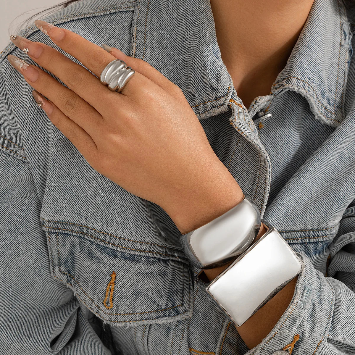 Athena Geometric Polished Bangles