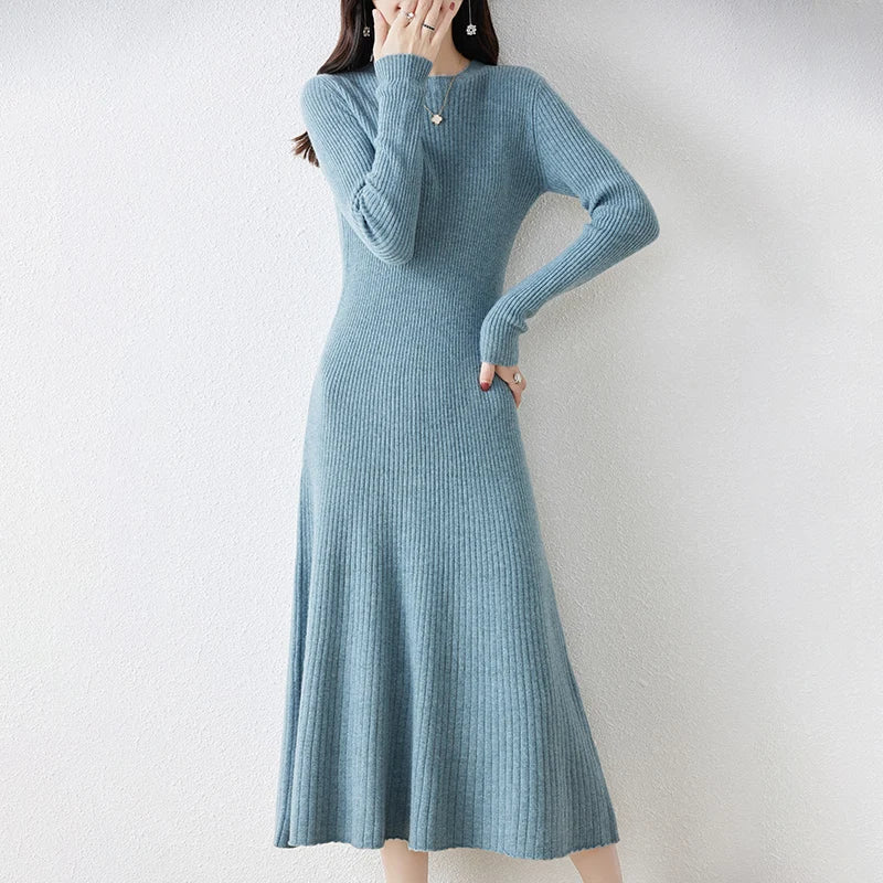Camilla Long-sleeved Wool Dress