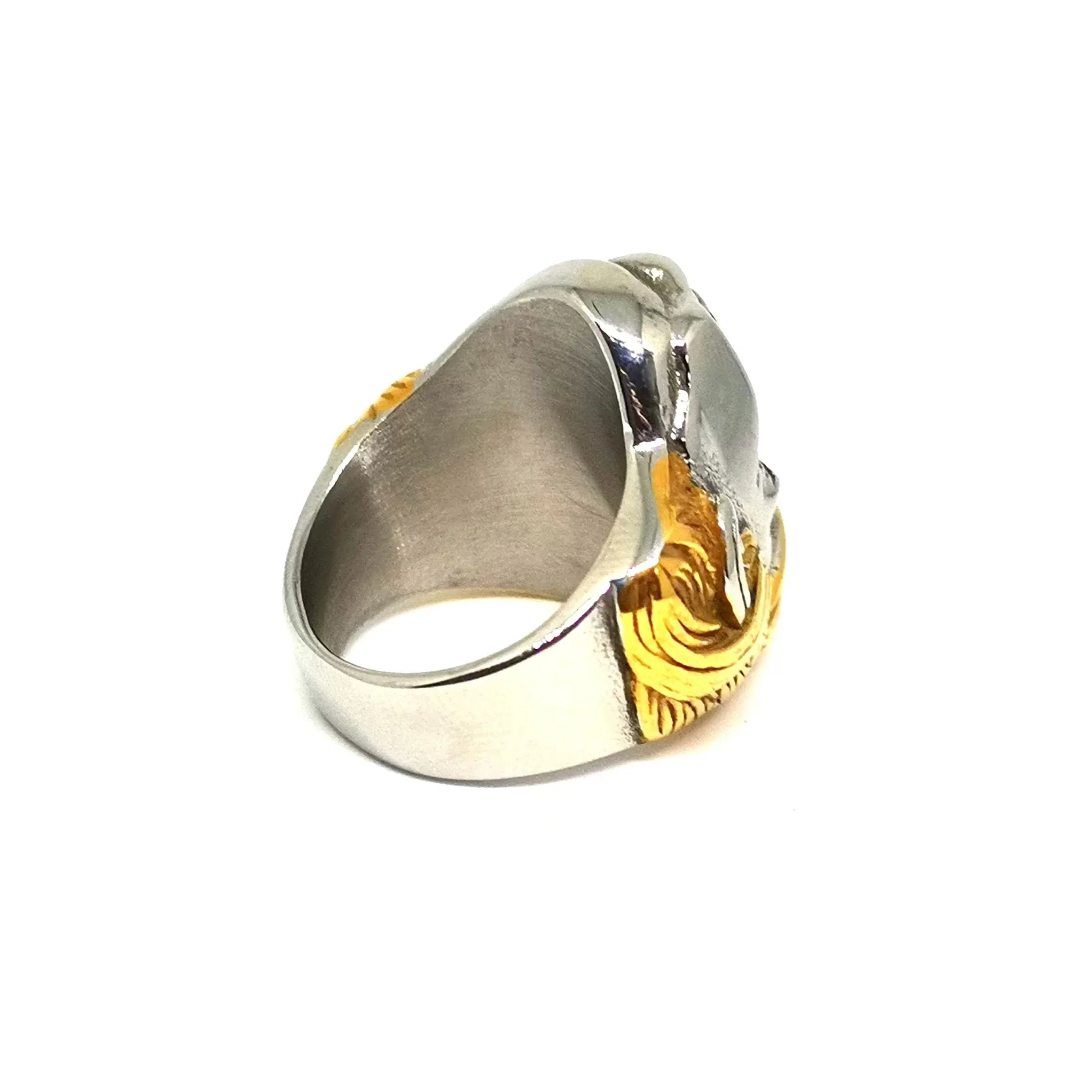 Edgy Titanium Stainless Steel Ring