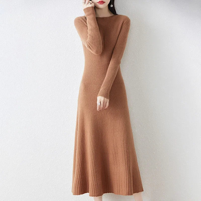 Camilla Long-sleeved Wool Dress