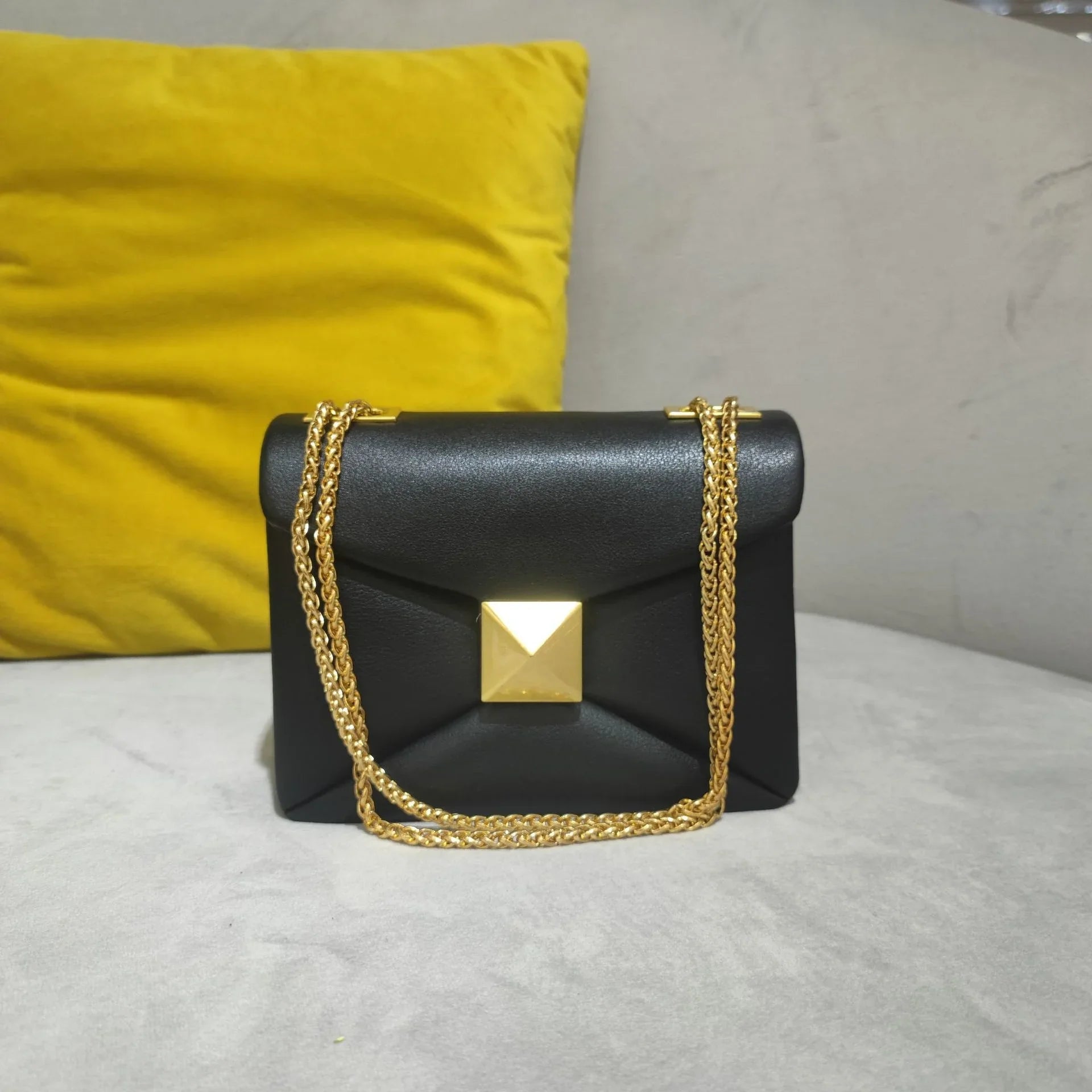 Luxe Rivet Leather Crossbody Bag