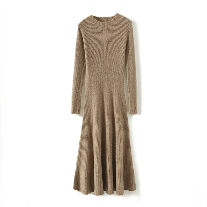 Camilla Long-sleeved Wool Dress