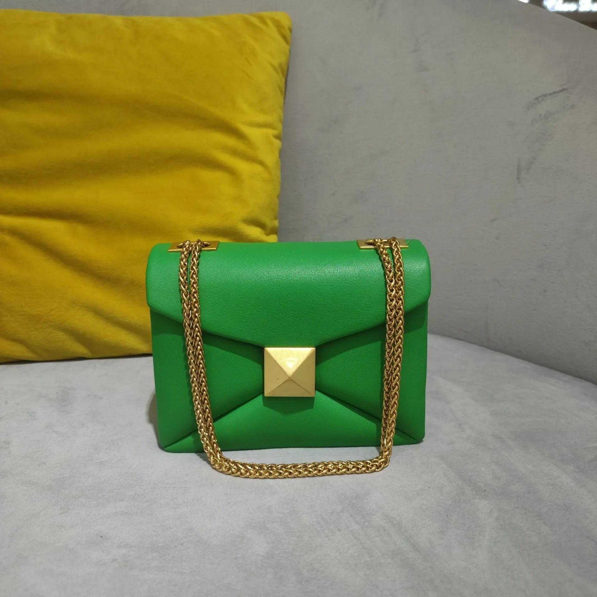 Luxe Rivet Leather Crossbody Bag
