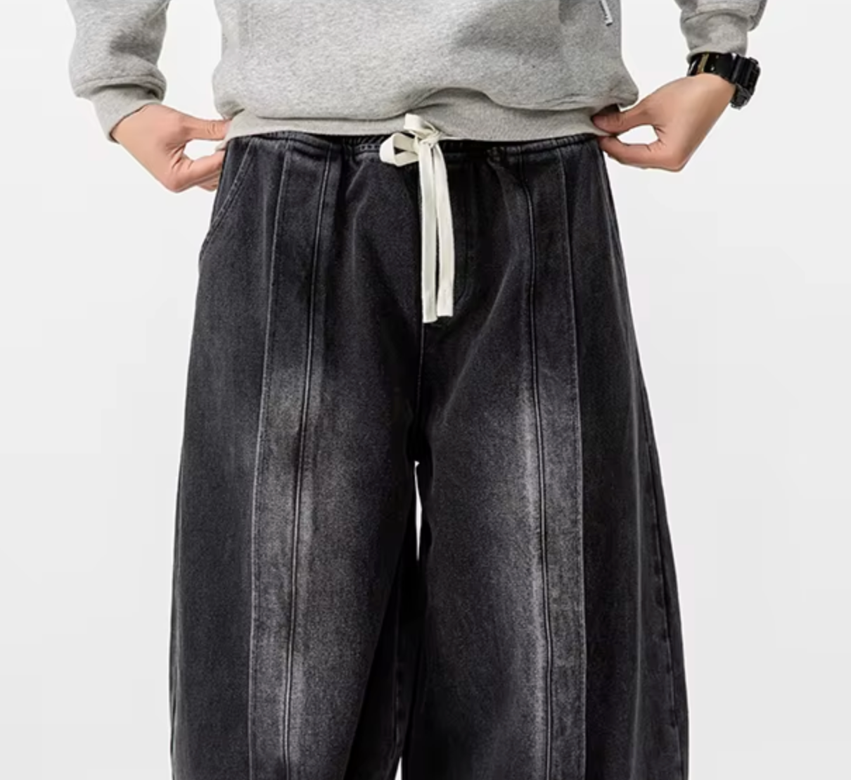 Renzo Wide-Leg Denim Pants