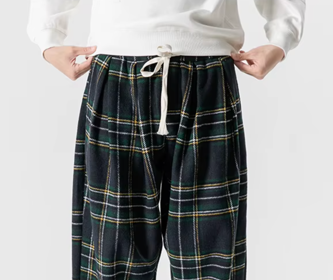 Leston Plaid Drawstring Sweatpants