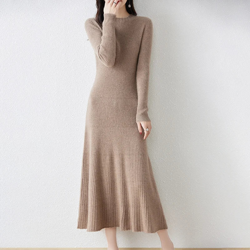 Camilla Long-sleeved Wool Dress
