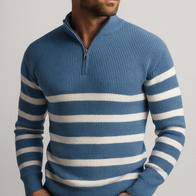 Carlier Striped Zip Sweater