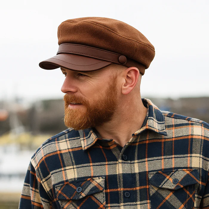 Brimset Parisian Leather Cap