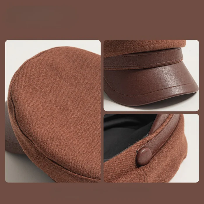 Brimset Parisian Leather Cap