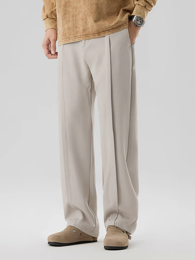 Laurent Pleated Straight Pants