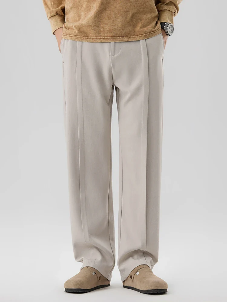 Laurent Pleated Straight Pants