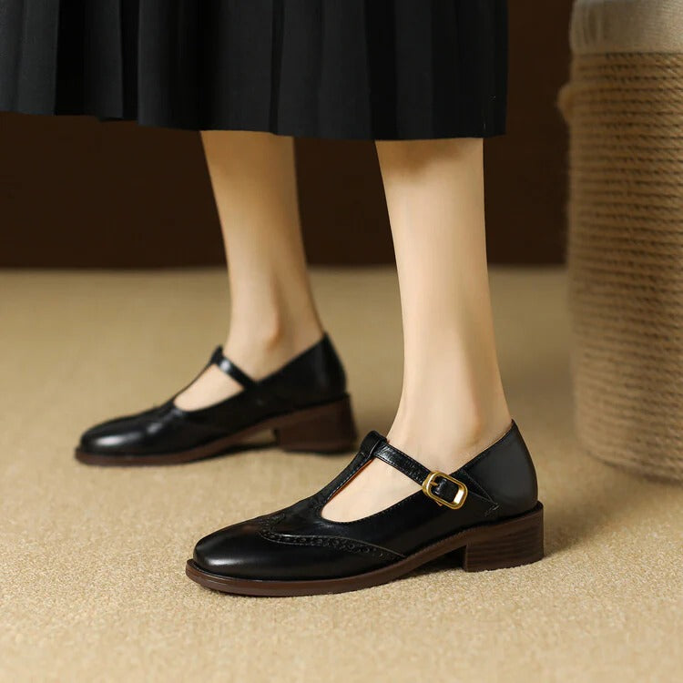 Ruelle Leather Mary Janes