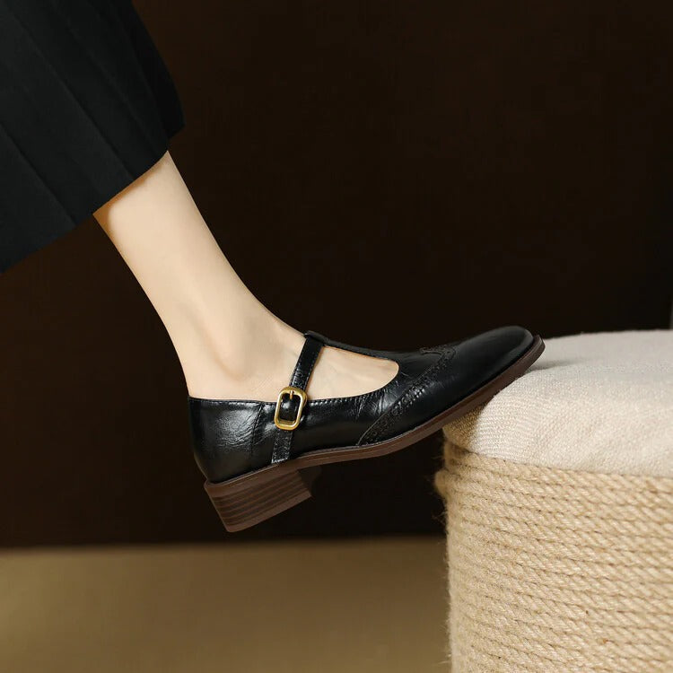 Ruelle Leather Mary Janes